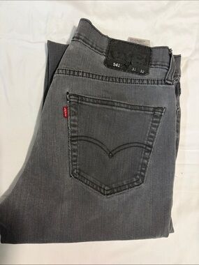 Levi's Gray 541 Straight Jeans with Red Tab